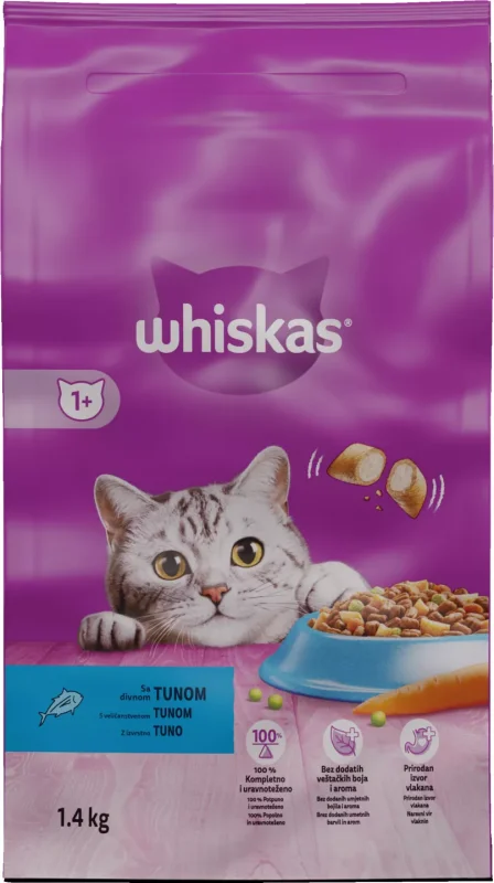 Whiskas Суха храна за котки различни видове 1,4 кг