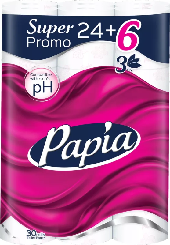 Papia Тоалeтна хартия различни видове 24 + 6 бр.