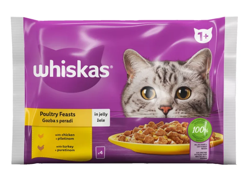 Whiskas Пауч за котки различни видове 4 х 85 г