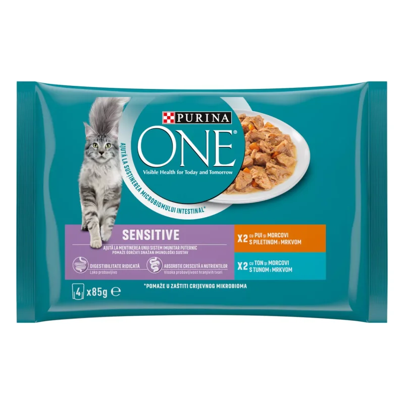 Purina One Пауч за котка 4 х 85 г