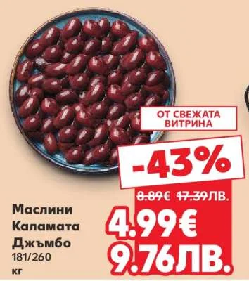 Маслини Каламата 181/260 кг