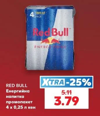 RED BULL Енергийна напитка промопакет 4 х 0,25 л кен
