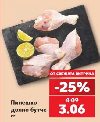 Пилешко долно бутче 1 кг
