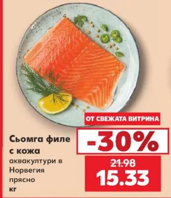 Сьомга филе с кожа аквакултури в Норвегия прясно