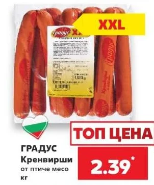 Градус Кренвирши от птиче месо кг
