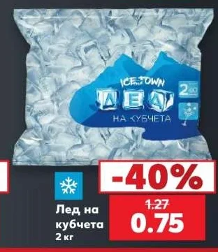 ICETOWN Лед на кубчета 2 кг