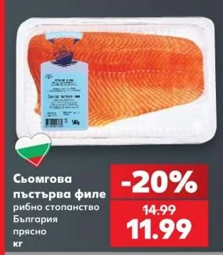 Сьомгова пъстърва филе рибно стопанство България прясно кг