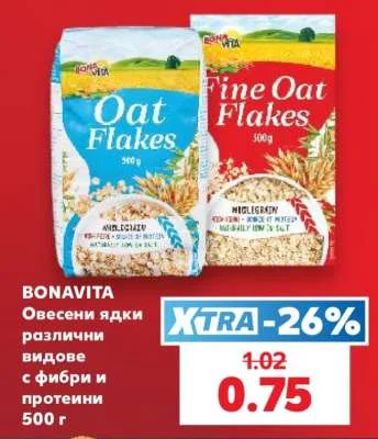 BONAVITA Овесени ядки различни видове с фибри и протеини 500 г