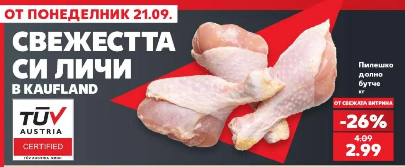 Пилешко долно бутче кг