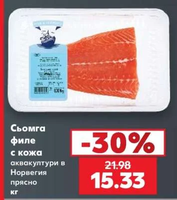 Сьомга филе с кожа аквакултури в Норвегия прясно