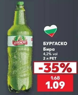 БУРГАСКО Бира 4,2% vol 2 л