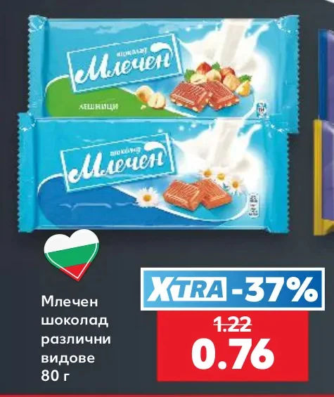 Млечен шоколад различни видове 80 г