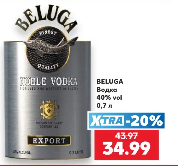 BELUGA Водка 40% vol 0,7 л