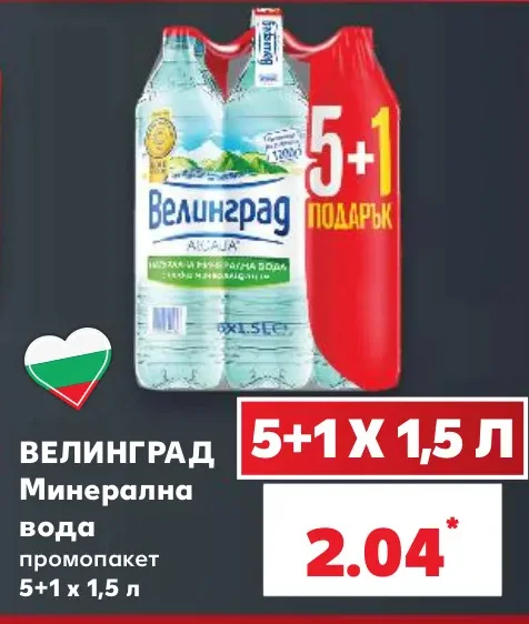 Велинград Минерална вода промопакет 5+1 х 1,5 л