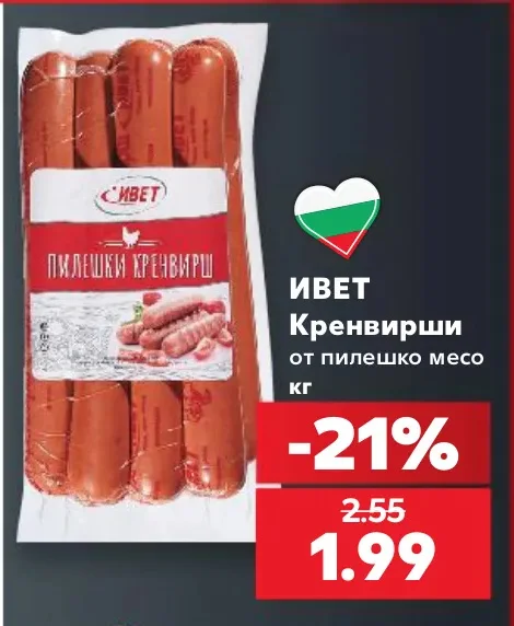 ИВЕТ Кренвирши от пилешко месо