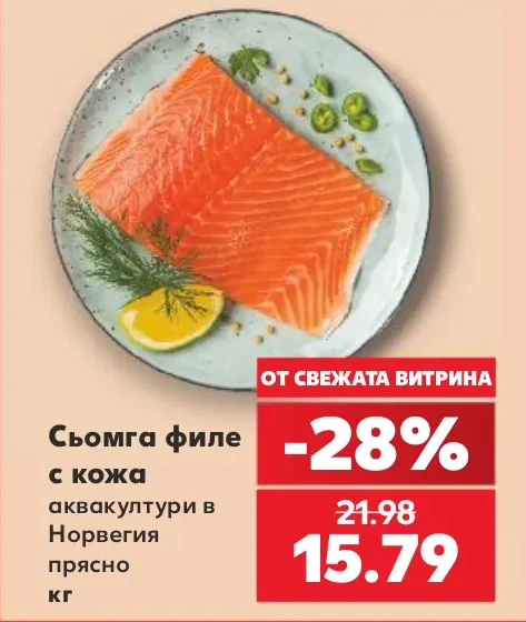 Сьомга филе с кожа аквакултури в Норвегия прясно