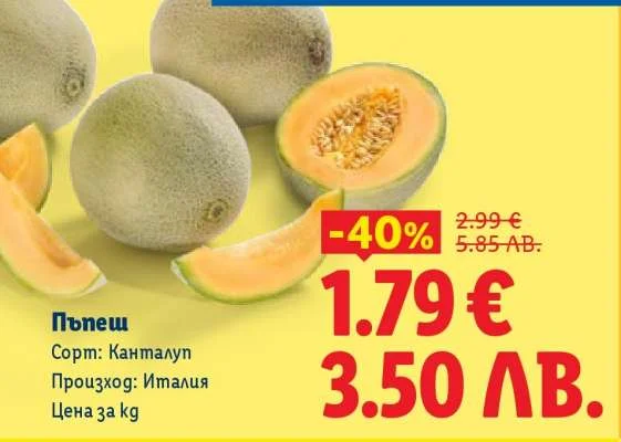 Италия Пъпеш сорт Канталуп