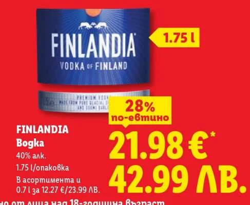 FINLANDIA Водка 1.75 л