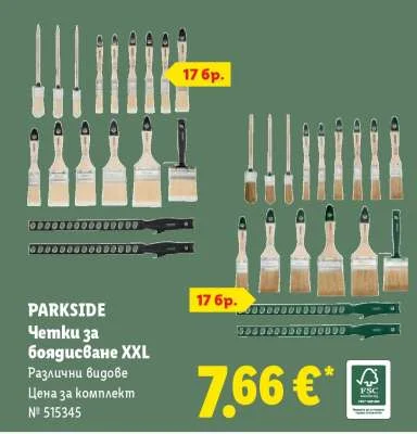 PARKSIDE Четки за боядисване XXL Различни видове Цена за комплект 17 бр.