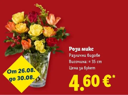 Рози микс Различни видове ~ 35 cm