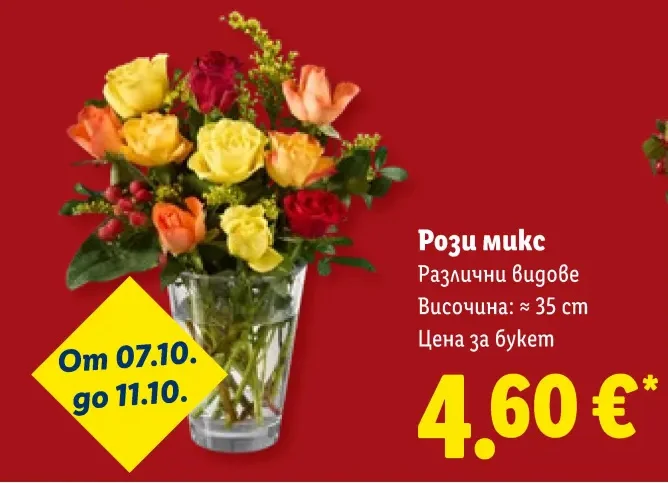 Рози микс Различни видове ~ 35 cm