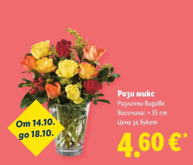 Рози микс Различни видове ≈ 35 cm