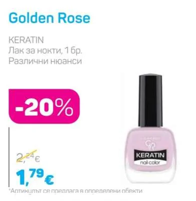 Golden Rose KERATIN Лак за нокти, Различни нюанси 1 бр.