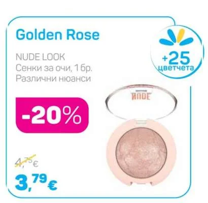 Golden Rose Сенки за очи NUDE LOOK Различни нюанси 1 бр.