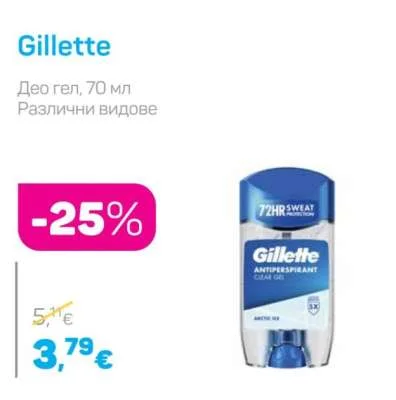 Gillette Део гел, Различни видове 70 мл