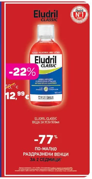 ELUDRIL CLASSIC ВОДА ЗА УСТА 500мл