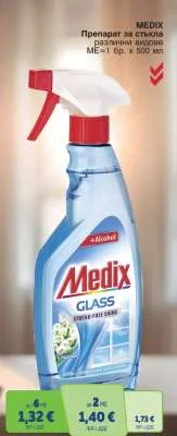MEDIX Препарат за стъкла различни видове 500 мл