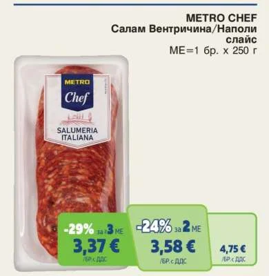 METRO CHEF Салам Вентричина/Наполи слайс 250 г