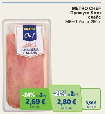 METRO CHEF Прошуто Кото слайс 250 г