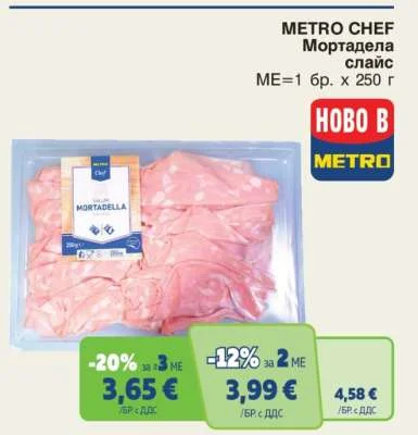METRO CHEF Мортадела слайс 250 г
