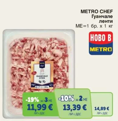 METRO CHEF Гуанчале ленти 1 кг