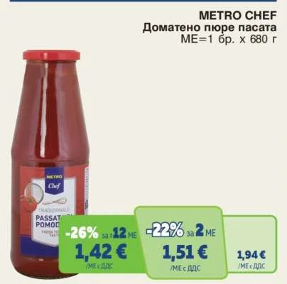 METRO CHEF Доматено пюре пасата 680 г