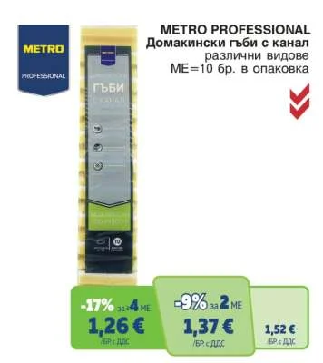 METRO PROFESSIONAL Домакински гъби с канал различни видове 10 бр. в опаковка