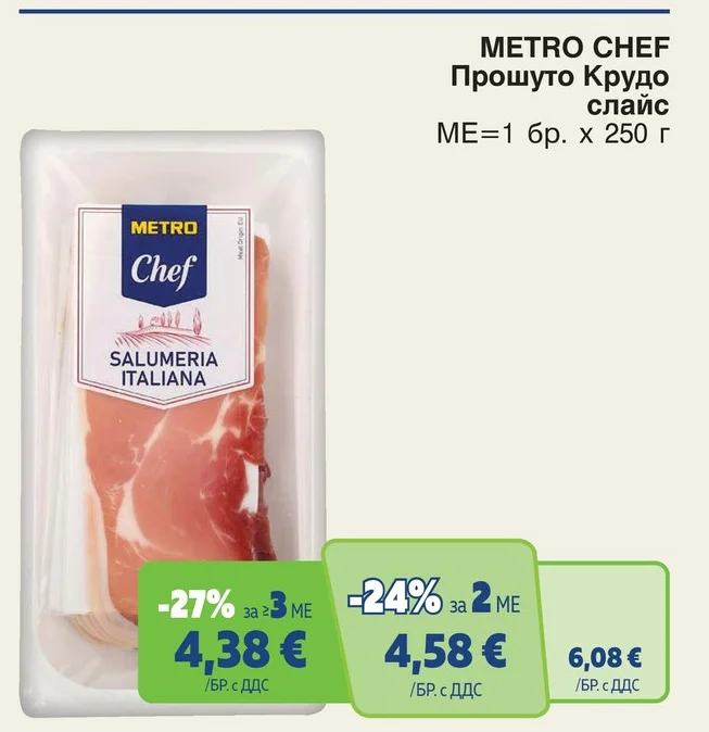 METRO CHEF Прошуто Крудо слайс 250 г