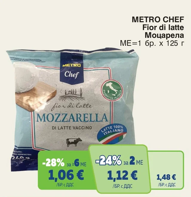 METRO CHEF Fior di latte Моцарела 125 г