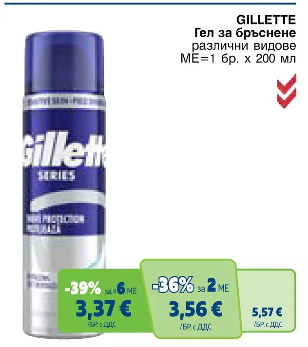 GILLETTE Гел за бръснене различни видове 200 мл