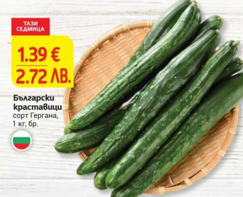 Български краставици сорт Гергана 1 кг, бр.