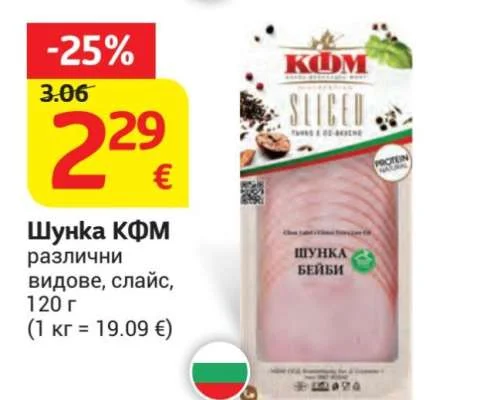 КФМ Шунка различни видове, слайс 120 г