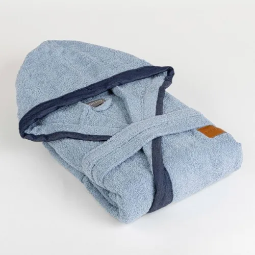 Халат за баня с качулка син Denim Dilios L/XL