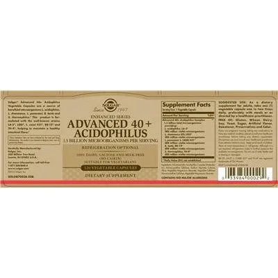 Advanced 40+ Ацидофилус - Solgar