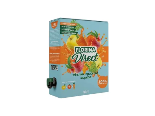 Сок Florina Direct 100% От Ябълка,Праскова,Морков 3л