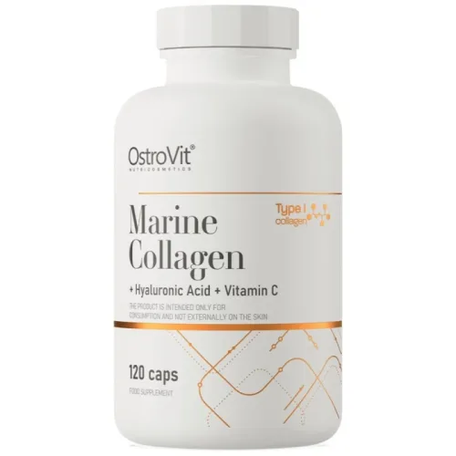 Marine Collagen / + Hyaluronic Acid and Vitamin C / 120 капсули, 30 дози - OstroVit
