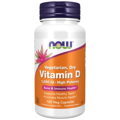 Vitamin D 1000 IU | Vegetarian Dry (120 дози) / 120 капсули - NOW Foods