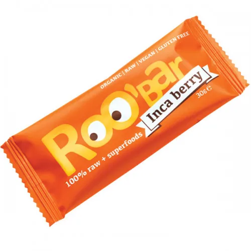 Био суров десерт Roo bar инка бери и портокал 30гр. - Roobar