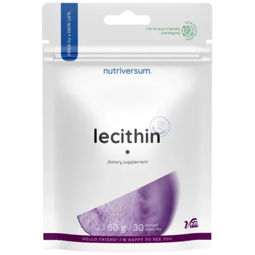 Lecithin 1200 mg | From Soybean Oil / 30 Гел капсули, 30 дози - Nutriversum