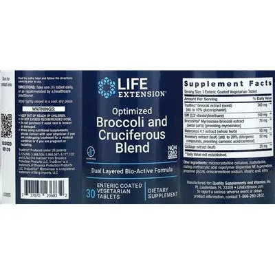 Оптимизирана смес от броколи и кръстоцветни зеленчуци / Optimized Broccoli and Cruciferous Blend - Life Extension